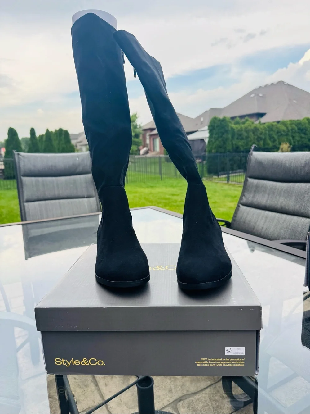 Style & Co. Black Over-the-Knee Suede-Look Boots